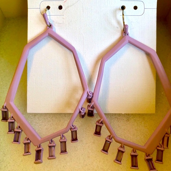 NWT Kendra Scott RARE & Retired Thomas Earrings Lilac Perfectly FABULOUS! - Picture 5 of 10